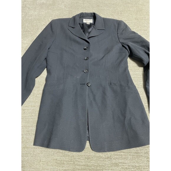 Vintage BARAMI Blue Lined Blazer Women's Size 4 Made in USA Fitted 4 Buttons - Picture 1 of 12